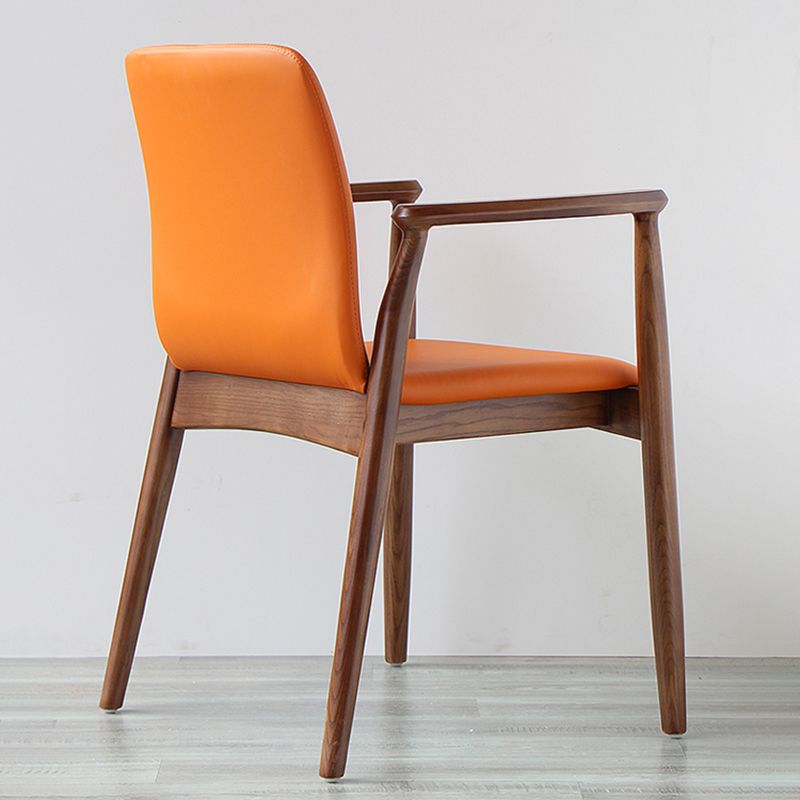 Contemporary Solid Back Kitchen Dining Arm Chair Solid Wood Dining Arm Chair