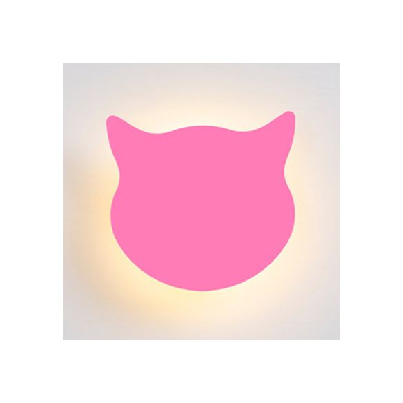 Dierenkitten hoofd muur sconce houten led sconce licht in snoep gekleurd voor kinderslaapkamer