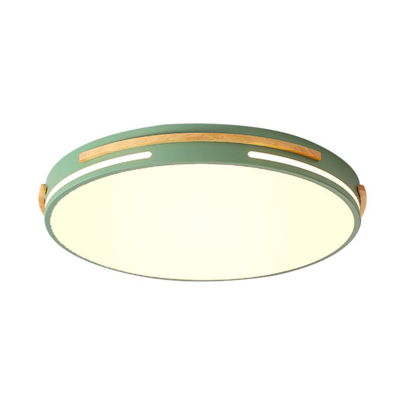 White/Green Round Flush Mount Lighting Simplicity LED Acrylic Flush Light Fixture for Living Room
