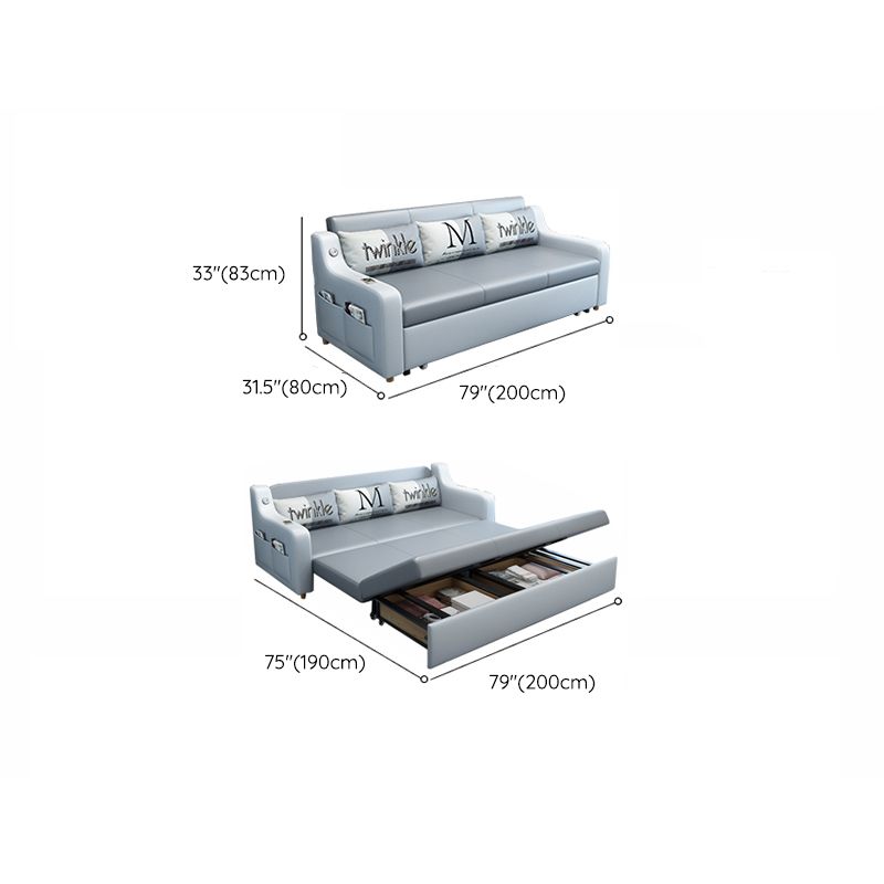 31" Wide Scandinavian Sofa Bed Detachable Mattress Sleeper Sofa