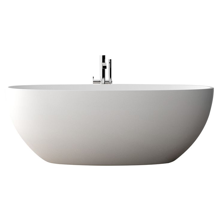 Modern Style Stone Bathtub White Detached Oval Bathtub for Bathroom