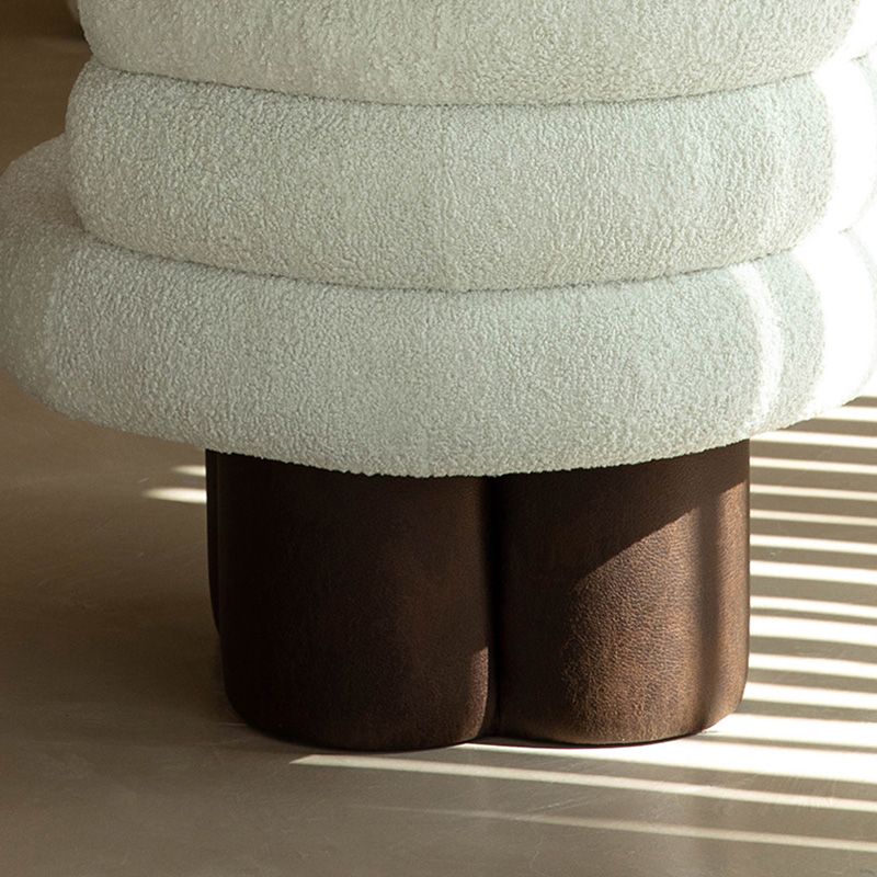 White Lounge Chair Arms Included Barrel Chair for Living Room