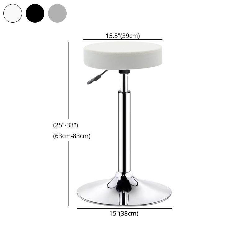 Sgabello da bar in pelle senza braccia moderna regolabile con base in metallo