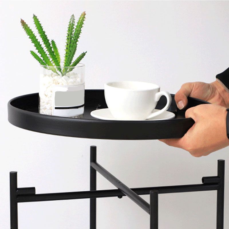 Medieval Modern Style Round Square Metal Table 4 Legs Base Side Table