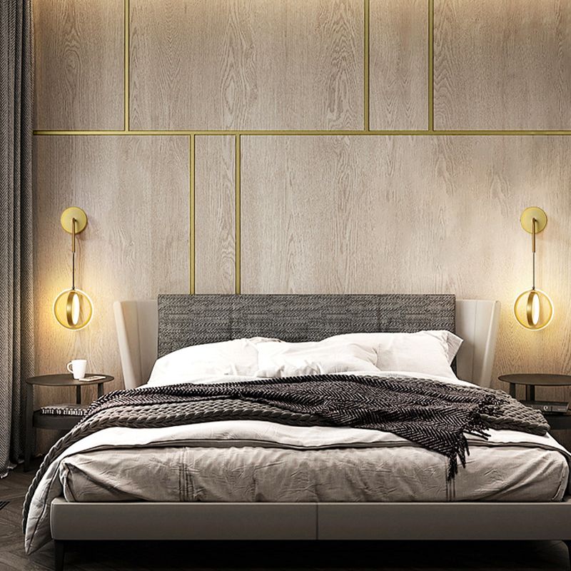 2-Lights Metal Geometric Wall Light Modern Hanging Wall Sconce for Bedroom