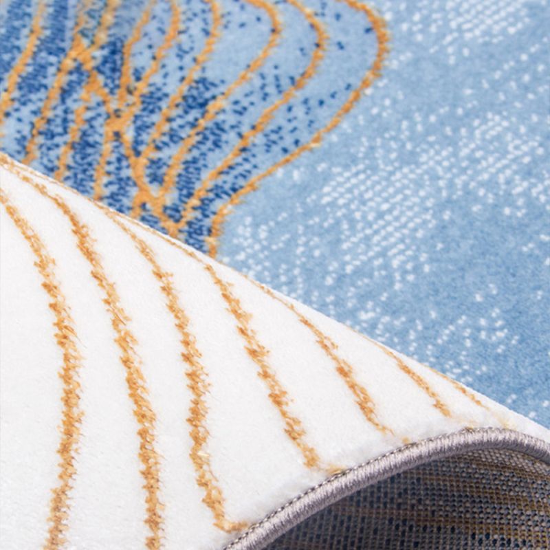 Modern Living Room Rug Multicolored Abstract Printed Area Carpet Polyster Non-Slip Backing Pet Friendly Area Rug