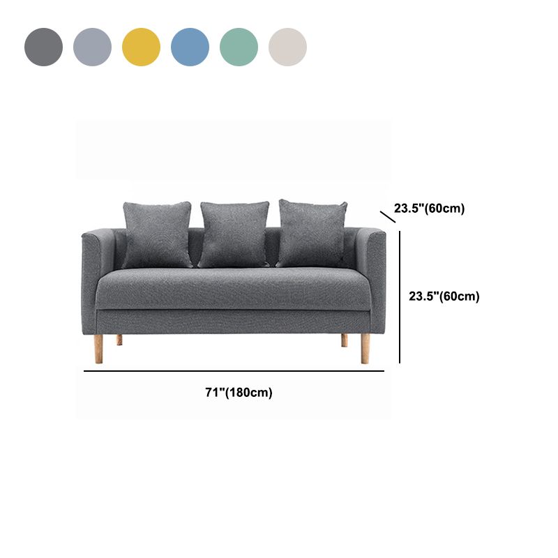 Linen Sofa Tuxedo Arm Tight Back 23.62" Wide Sofa for 3 people