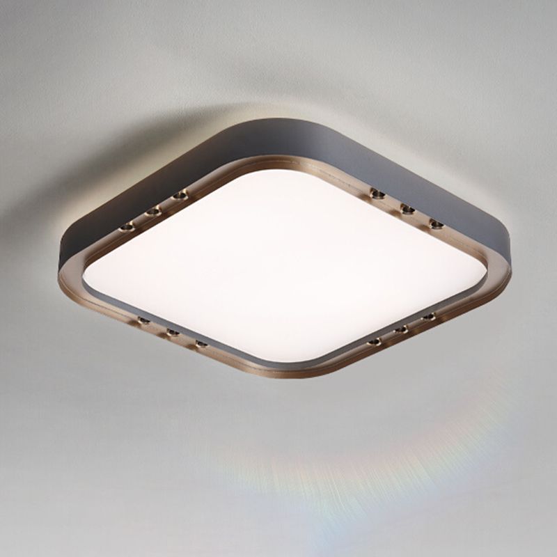 Modernism Flush Mount Metal LED Ceiling Light Fixture in Black for Living Room