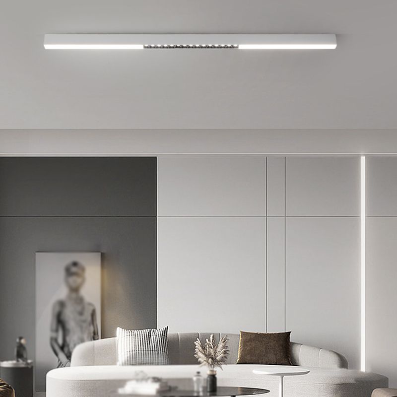 Modern Metal LED Flush Mount Linear Shape Ceiling Light with Acrylic Shade for Passage