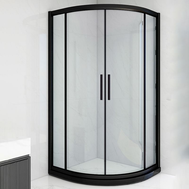 Easy Clean Glass Shower Enclosure Black Neo-Angle Shower Kit