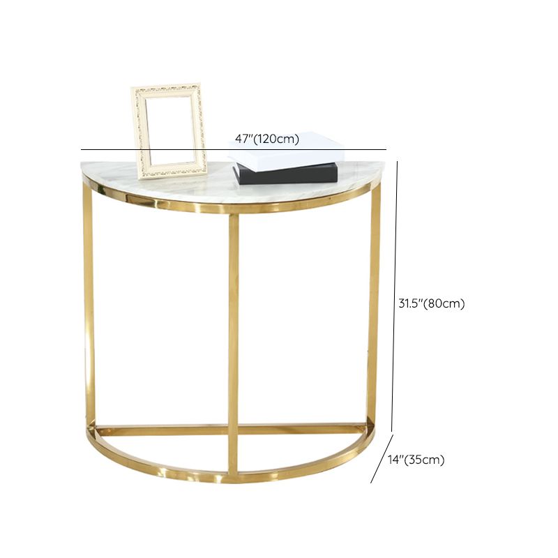 Glam Stone End Table Scratch Resistant Console Table for Hall