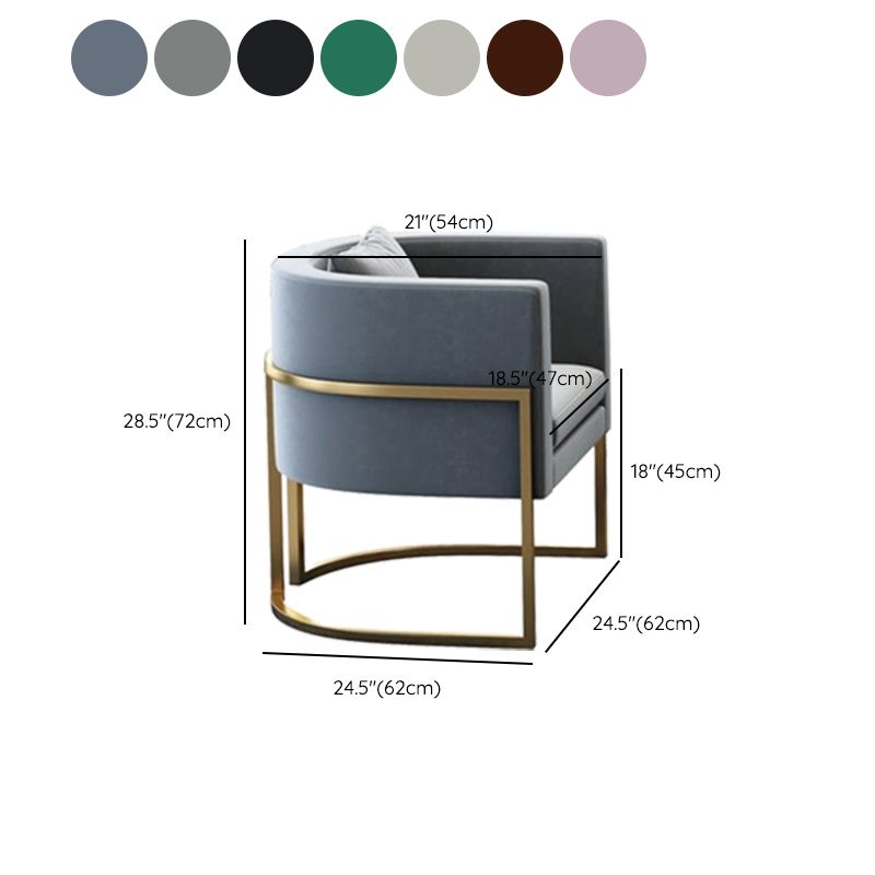 Parsons Arm Chair Leather Indoor Dining Chair with Gold Frame