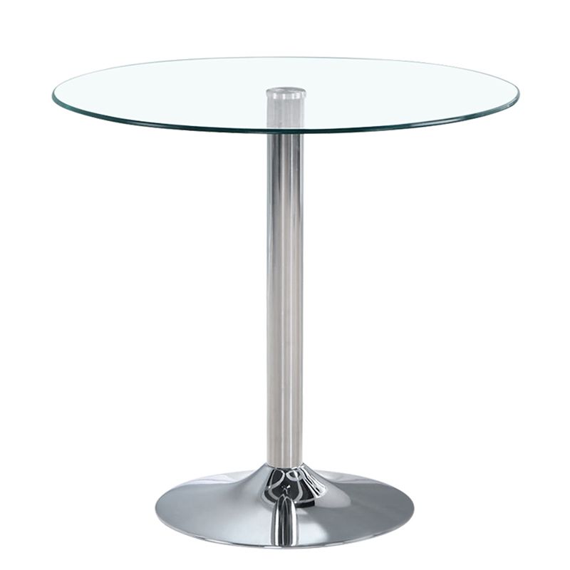 Round GlassTransparent Dining Table Simplicity Pedestal Table for Dining Room