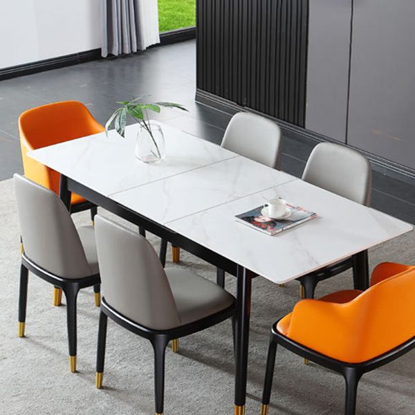 Industrial Ash Open Side Chair Matte Finish Leather Dining Chair with Black Legs