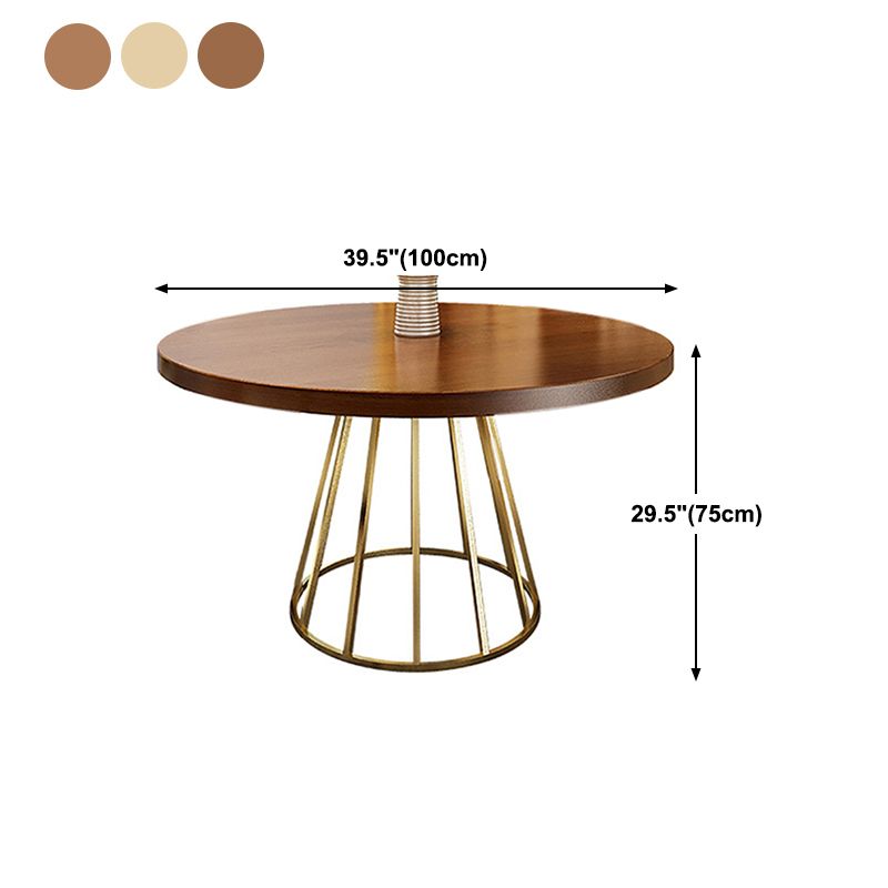 Eigentijdse ronde houten tafel Standaard hoogte eettafel met voetstuk