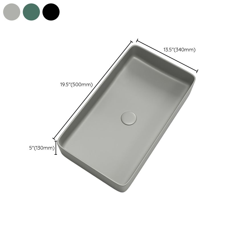 Contemporary Bathroom Sink Porcelain Rectangular Vessel Bathroom Sink