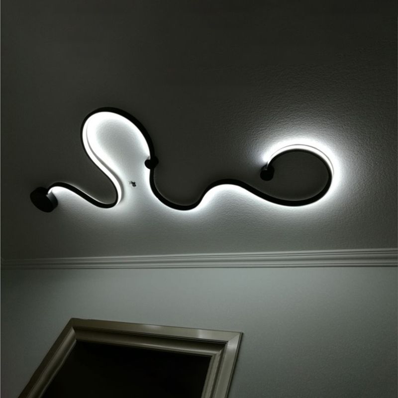 Sala de estar de cinta Sala de luz Luz de Luz de metal LED Nordic Wall Light in Black