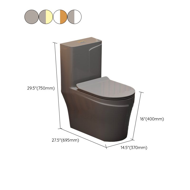 Skirted Toilet Floor Traditional Mount One-Piece Toilet with Slow Close Seat