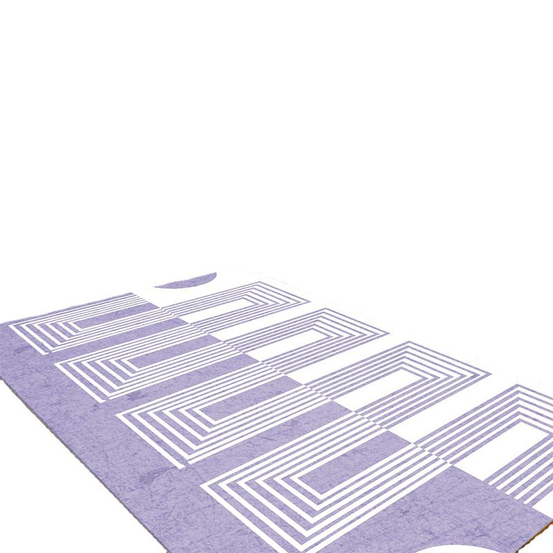 Paarse moderne tapijtstreeppatroon polyester gebied tapijt niet-slip achterste tapijt voor woonkamer