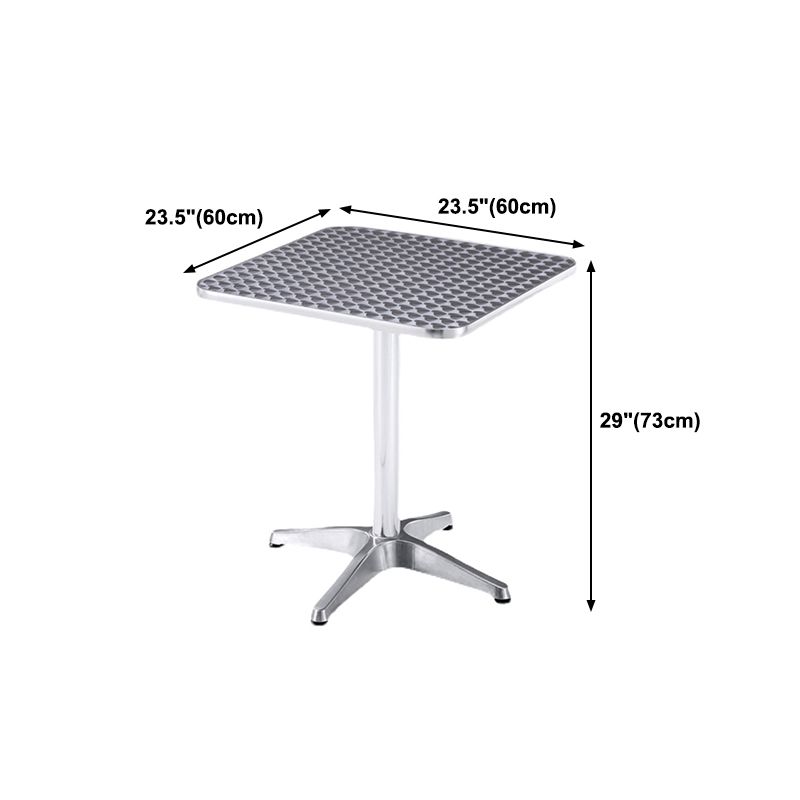 Stainless Steel Dining Table Industrial Pedestal Dining Table in Stainless Steel