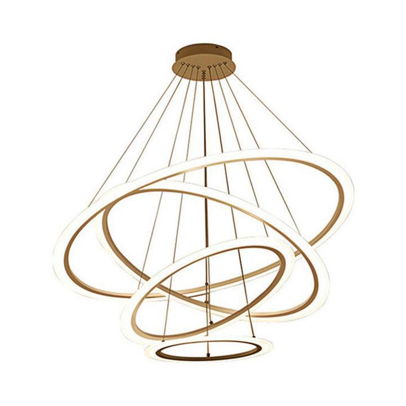 Modern Round Chandelier Light Fixtures Acrylic Hanging Light Kit for Restaurant