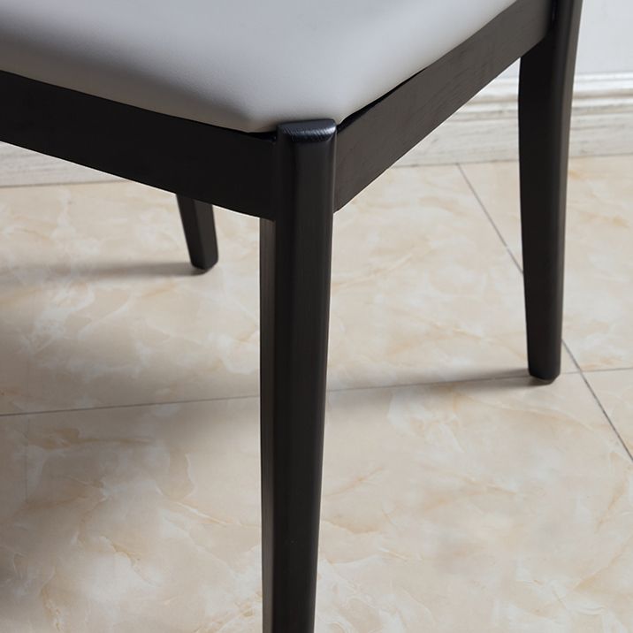 Chaise de salle à manger industrielle, chaise à dossier ouvert avec pieds en bois noir, pour usage domestique