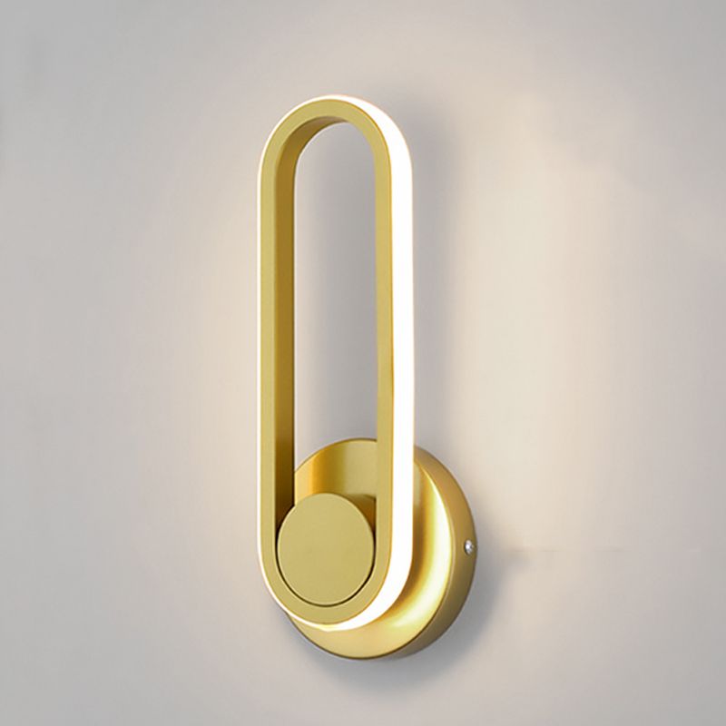 Oval Shape Metal Wall Light Modern Style 1 Light Wall Mount Light