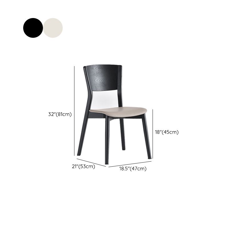 Industrial Armless Dining Chair Kitchen Open Back Chair in Black