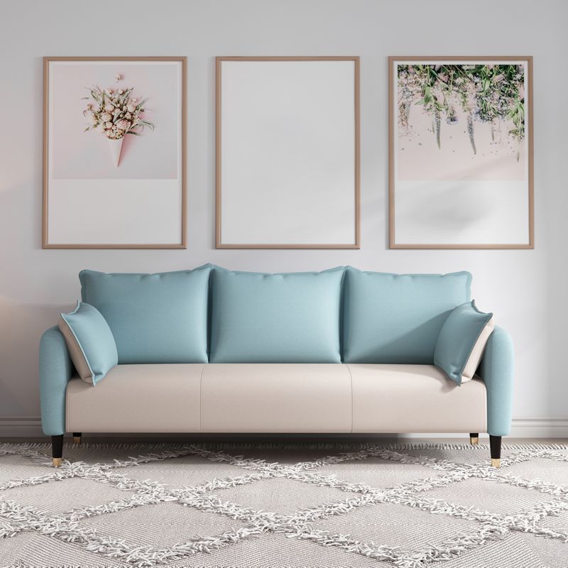 Glam Pillows Square Arm Living Room Faux Leather Standard Seating