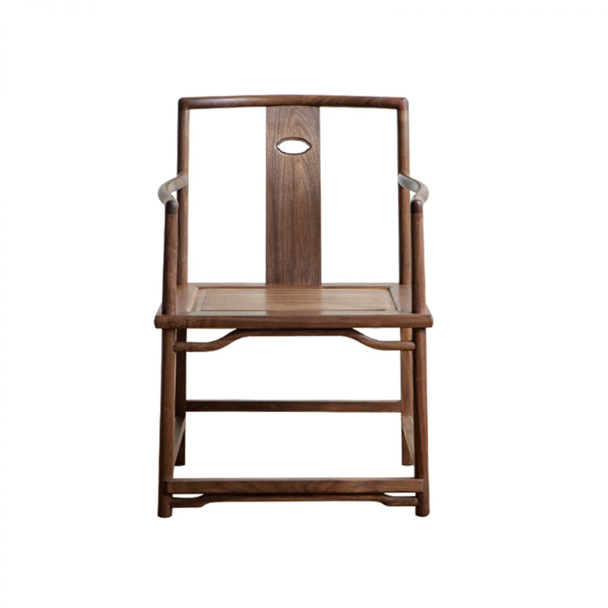 Traditional Style Dining Chair Slat Back Solid Wood Arm Chair for Home