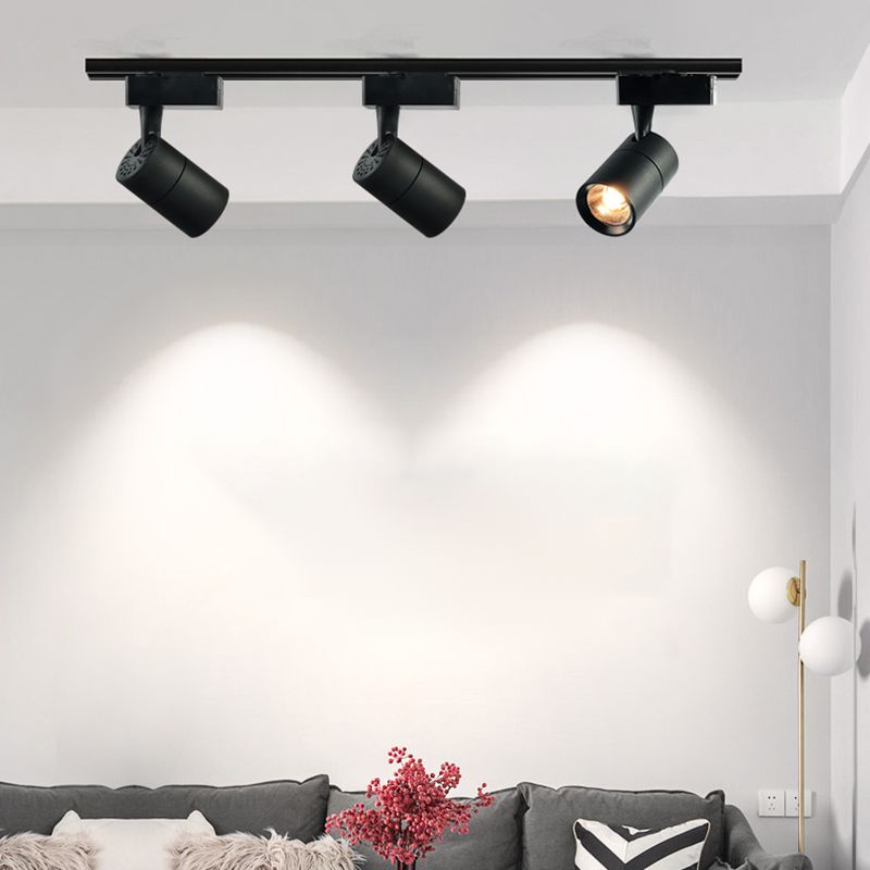 Cylindrical Shape LED Rail Ceiling Lamp Modern Simple Style Aluminium Flush Mount for Living Room