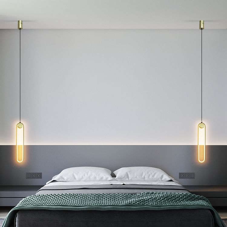 Acrylic Oblong LED Pendant Light in Modern Simplicity Aluminium Hanging Light for Interior Spaces