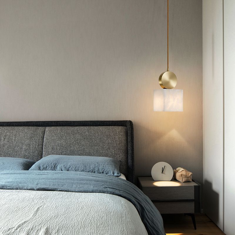 Pendre minimaliste moderne Lumière 1 Light Hanging Light en blanc pour salle à manger