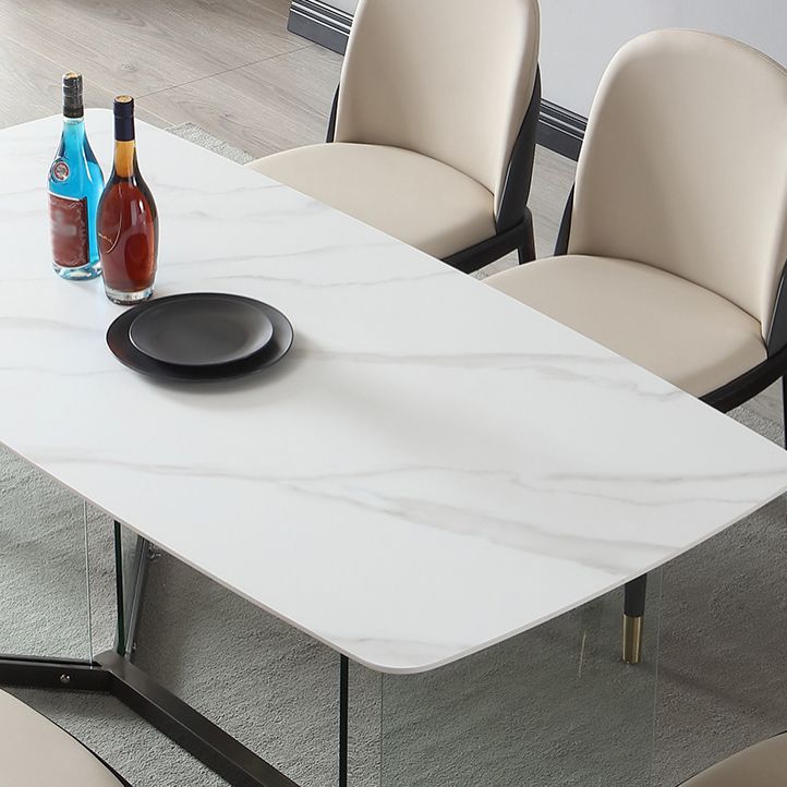 Designer Style Sintered Stone Dining Set Rectangle 1/2/5/7 Pieces Dining Room Table Set