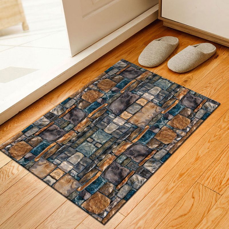 Unusual Geometric Patterned Rug Multi Color Moroccan Style Rug Polyester Anti-Slip Backing Machine Washable Stain Resistant Carpet for Home