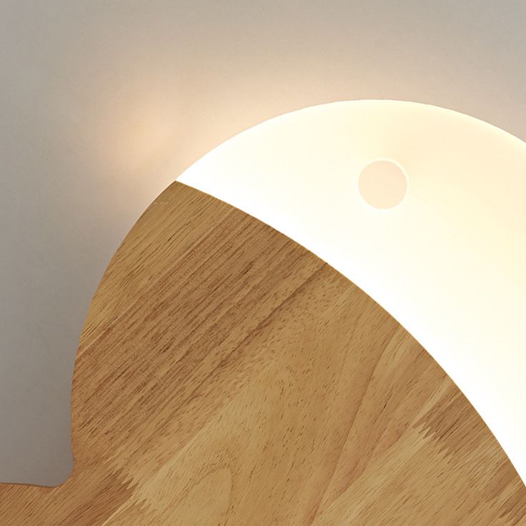 1 application de mur de poisson clair éclairage mural en bois de style moderne pour chambre à coucher