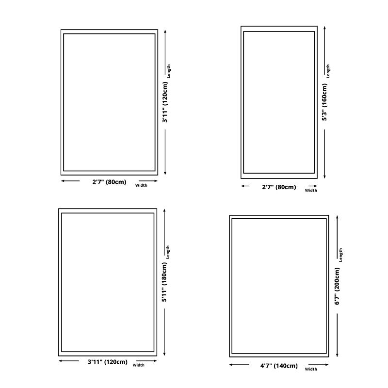 Stylish Area Carpet Contrast Panel Polyester Rug Living Room Indoor Rug with Non-Slip Backing