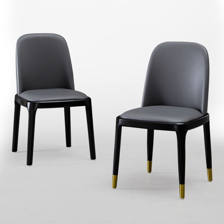 Industrial Style Solid Wood Dining Side Chair Leather Side Chair for Dining Room