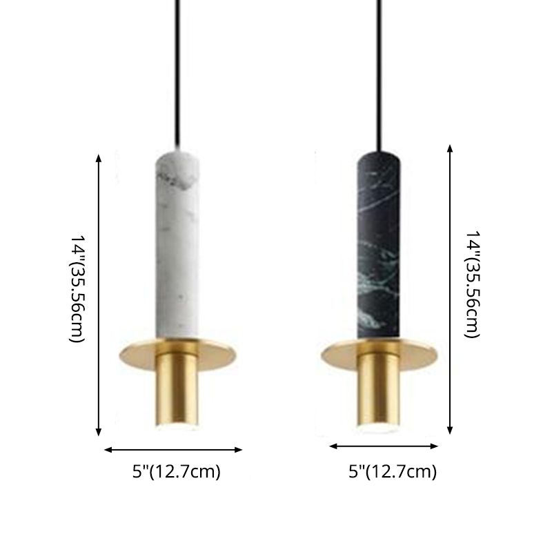 Contemporary Cylinder Pendant Ceiling Light Stone Kitchen Suspension Pendant Light