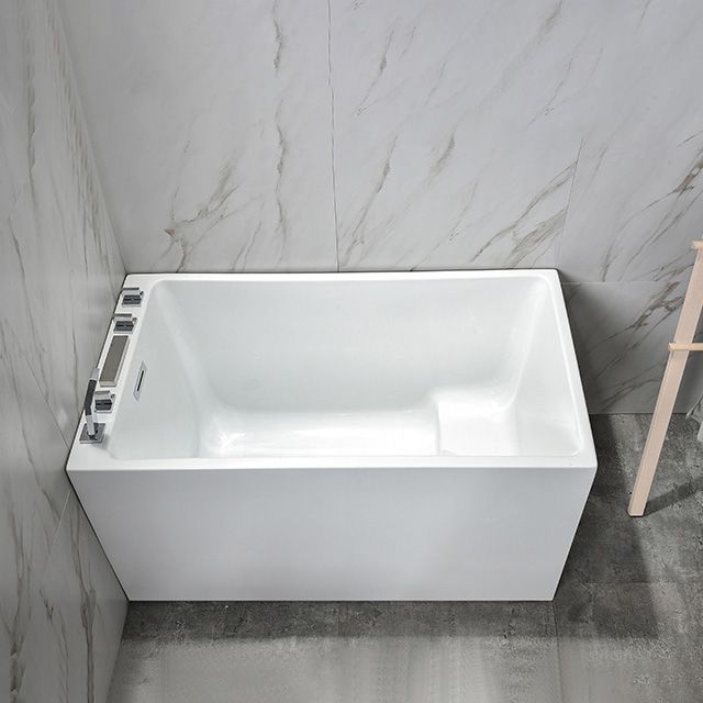 Back to Wall Bathtub Antique Finish Soaking Rectangular Modern Tub