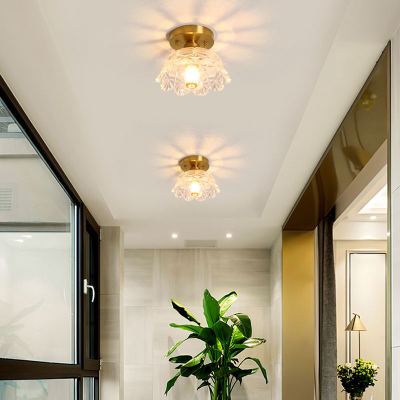 Nordic Style 1-Light Ceiling Lamp Glass Shade Ceiling Light for Living Room
