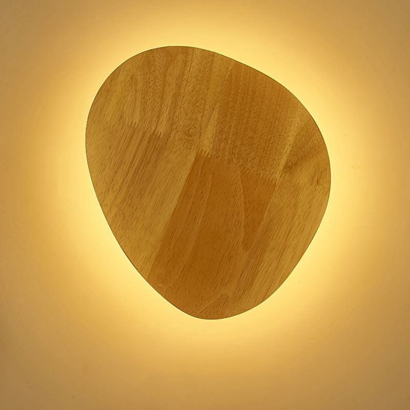 Blockfarbe kreisförmige Wandleuchten im modernen prägnanten Stil schmiedeeisere LED -Wandlampe mit Holzschatten