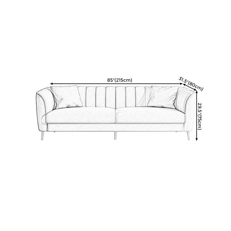 Stationary Living Room Flared Arm Standard Light-grey Modern Sofa
