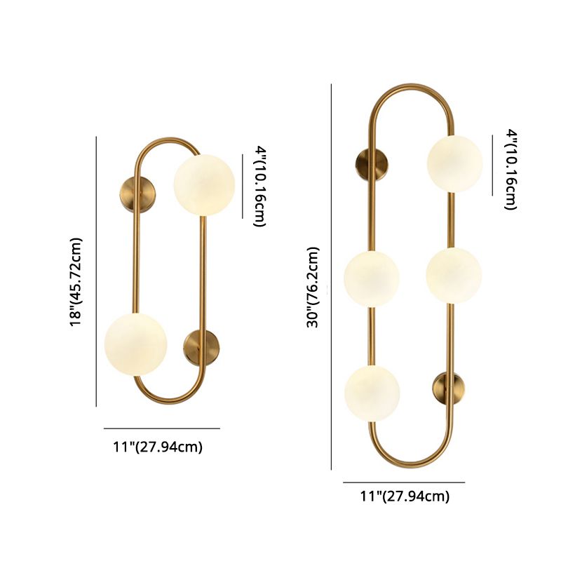 Contemporary Style Balls Sconce Light Fixture Glass Living Room Wall Light Fixture