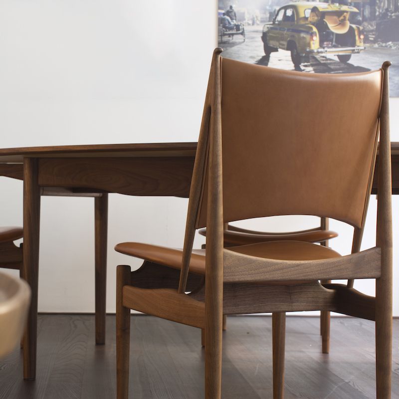Contemporary Solid Wood and Faux Leather Armless Dining Chairs