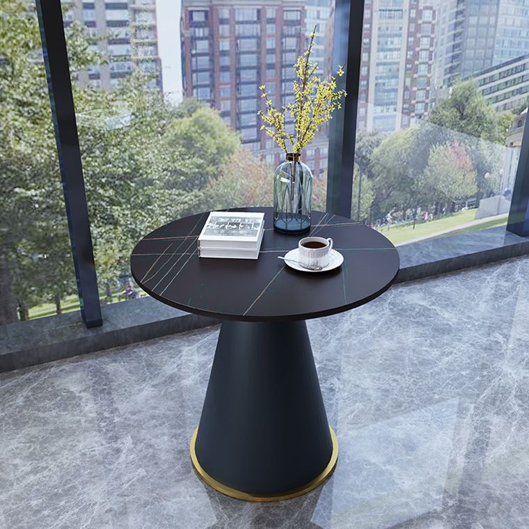Round Table 23.6'' Dinette Table Traditional Luxury Dinner Room Table with Pedestal Casual