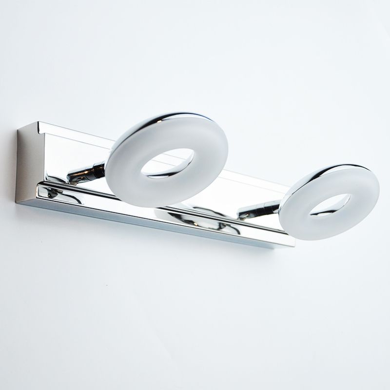 Lámpara de espejo simple moderno lámpara de espejo de acero inoxidable de acero inoxidable luz de espejo de maquillaje ajustable para baño