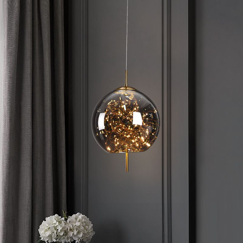 Contemporary Style Simple Pendant Light Fixtures with Glass Shade for Sitting Room Coffee Shop