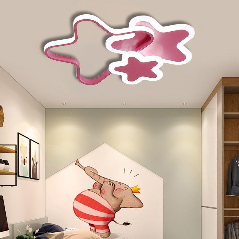Acrylique Étoile Étoile DEL Ceiling Mount Light Girls Bedroom Modern Style Flush Light Fixture