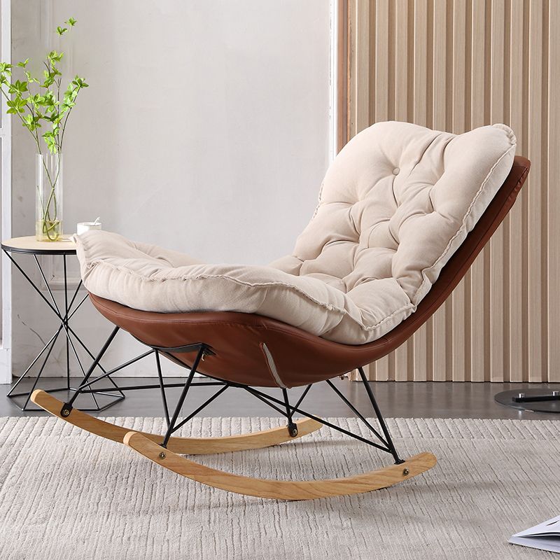 Nordic Light Luxury Chaise Rocking Chair Hotel Leisure Upholstered Lazy Sofa Chair
